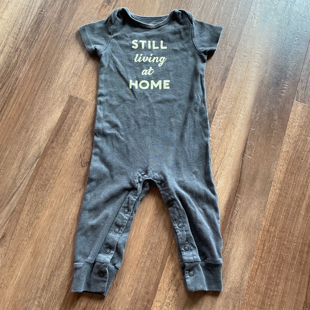 Carter's Charcoal Baby Romper with Graphic